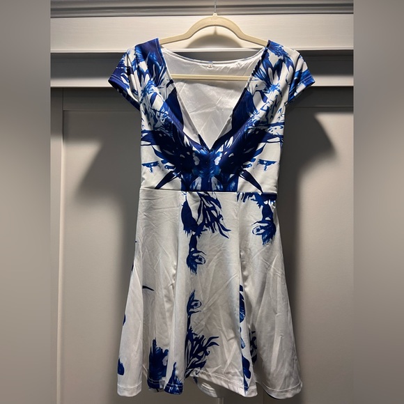 Dresses | Boutique Blue And White Mini Dress | Poshmark